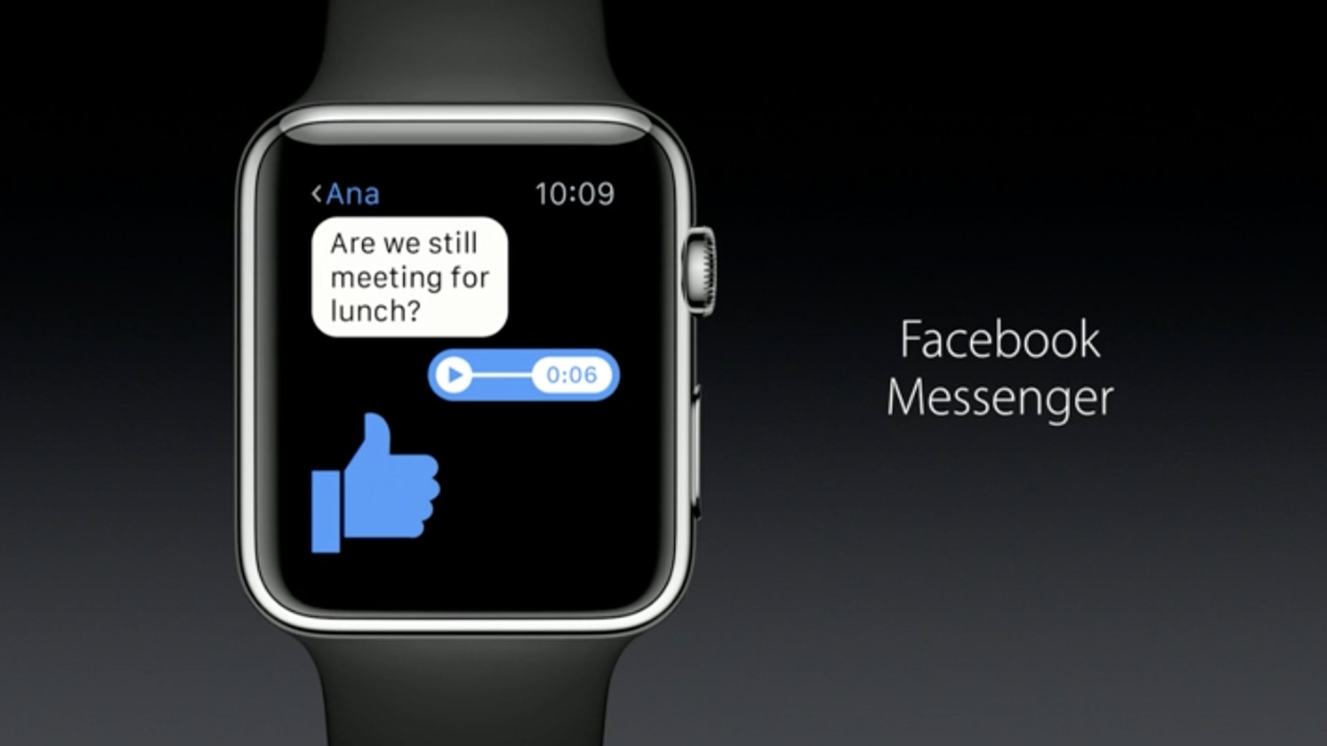 Умное сообщение. Facebook часы. Умные голосовые часы. Мессенджеры Apple watch.