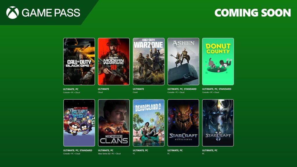 Ekim 2024 Xbox Game Pass Yeni Oyunları